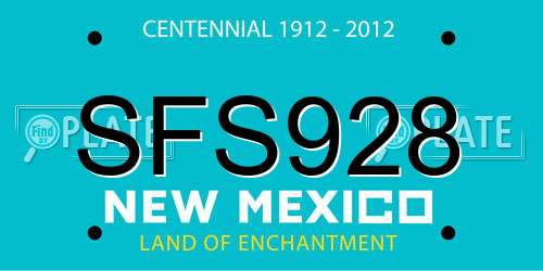SFS928 New Mexico License Plate