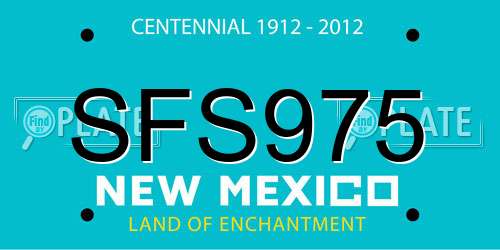SFS975 New Mexico License Plate