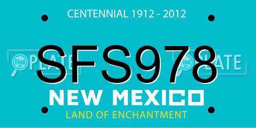 SFS978 New Mexico License Plate