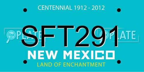 SFT291 New Mexico License Plate