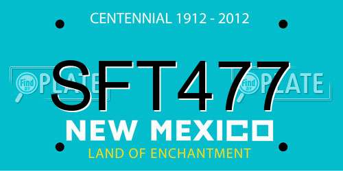 SFT477 New Mexico License Plate