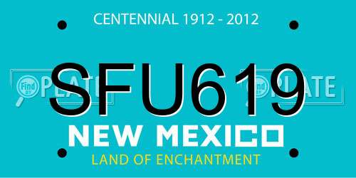 SFU619 New Mexico License Plate