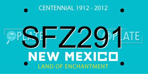 SFZ291 New Mexico License Plate