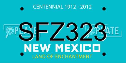 SFZ323 New Mexico License Plate