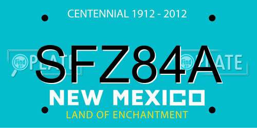 SFZ84A New Mexico License Plate