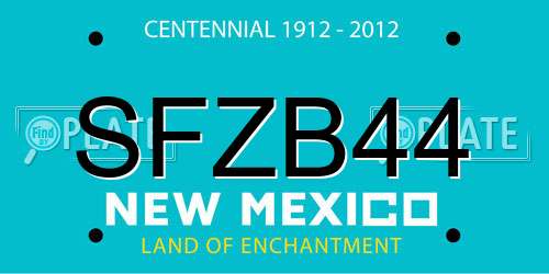 SFZB44 New Mexico License Plate