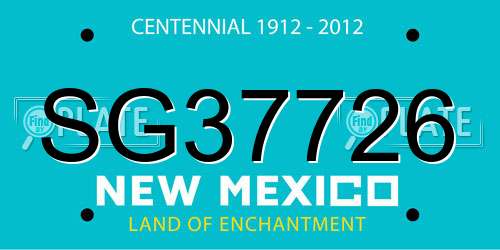 SG37726 New Mexico License Plate