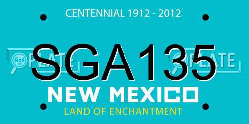 SGA135 New Mexico License Plate