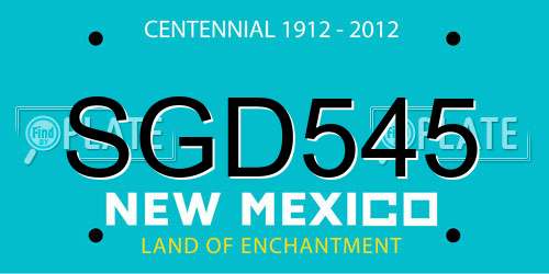 SGD545 New Mexico License Plate