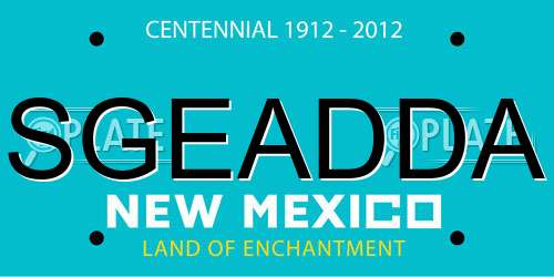 SGEADDA New Mexico License Plate