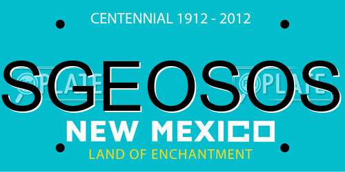 SGEOSOS New Mexico License Plate
