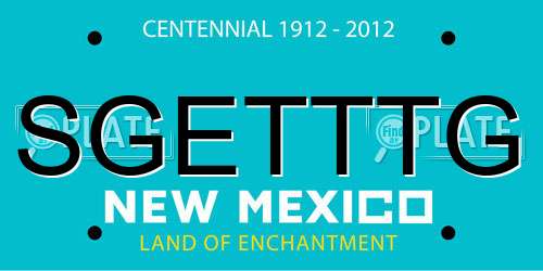 SGETTTG New Mexico License Plate