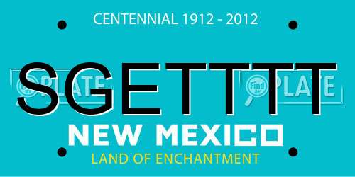 SGETTTT New Mexico License Plate