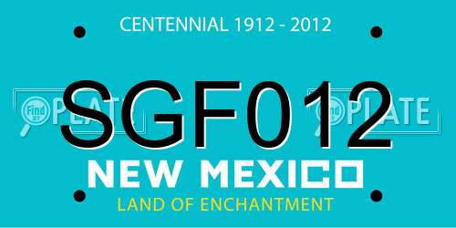 SGF012 New Mexico License Plate