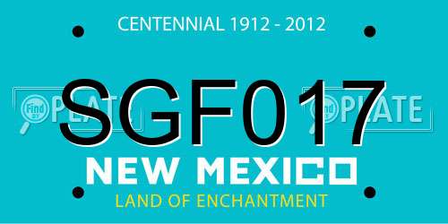 SGF017 New Mexico License Plate