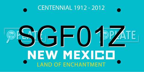 SGF01Z New Mexico License Plate