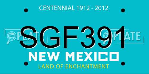 SGF391 New Mexico License Plate