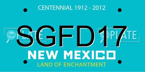 SGFD17 New Mexico License Plate