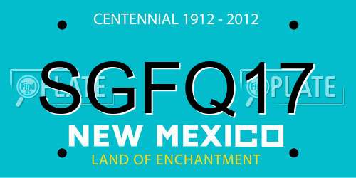 SGFQ17 New Mexico License Plate
