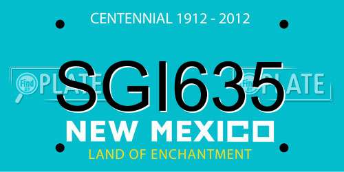 SGI635 New Mexico License Plate