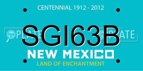 SGI63B New Mexico License Plate
