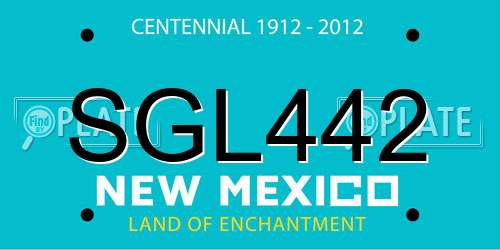 SGL442 New Mexico License Plate