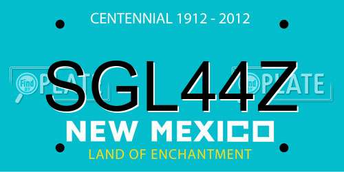 SGL44Z New Mexico License Plate