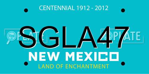 SGLA47 New Mexico License Plate