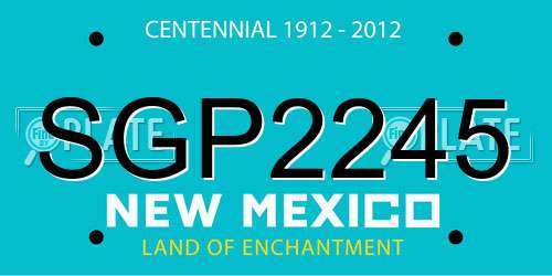 SGP2245 New Mexico License Plate