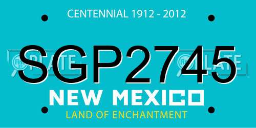 SGP2745 New Mexico License Plate