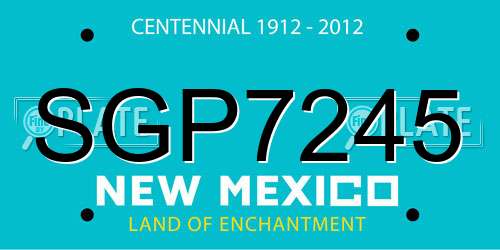 SGP7245 New Mexico License Plate