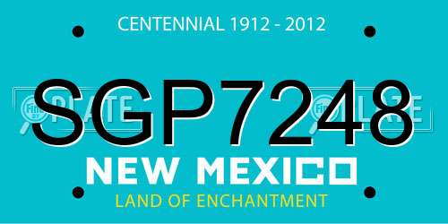 SGP7248 New Mexico License Plate