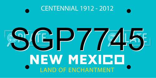 SGP7745 New Mexico License Plate