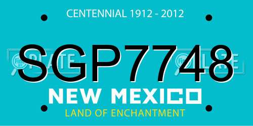 SGP7748 New Mexico License Plate