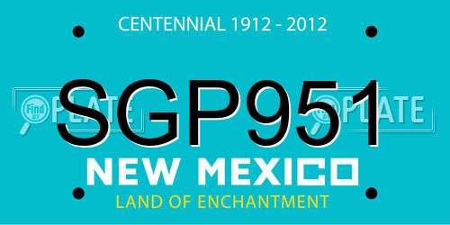 SGP951 New Mexico License Plate