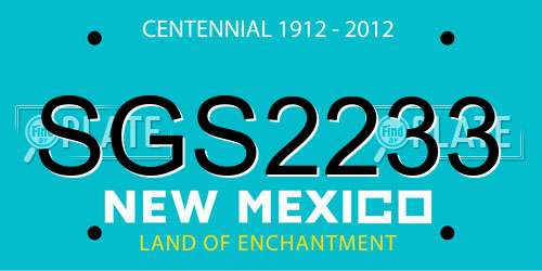 SGS2233 New Mexico License Plate
