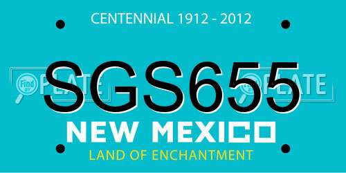 SGS655 New Mexico License Plate