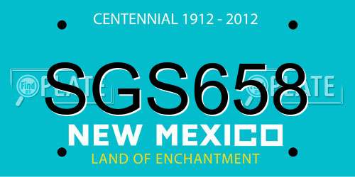 SGS658 New Mexico License Plate