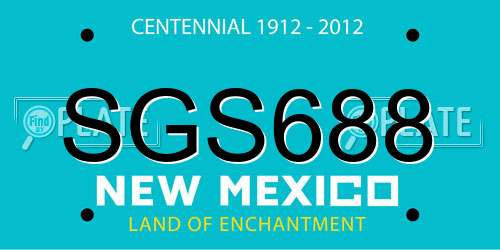 SGS688 New Mexico License Plate