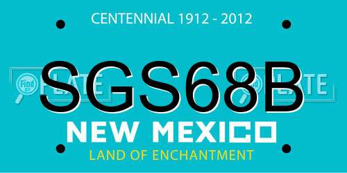 SGS68B New Mexico License Plate