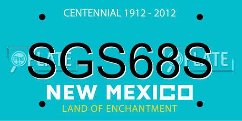 SGS68S New Mexico License Plate