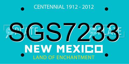SGS7233 New Mexico License Plate