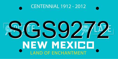 SGS9272 New Mexico License Plate