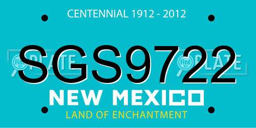 SGS9722 New Mexico License Plate
