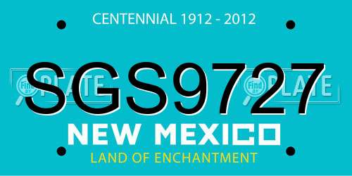 SGS9727 New Mexico License Plate