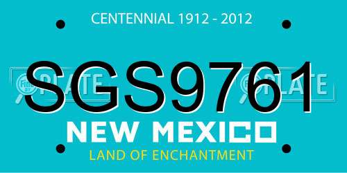 SGS9761 New Mexico License Plate