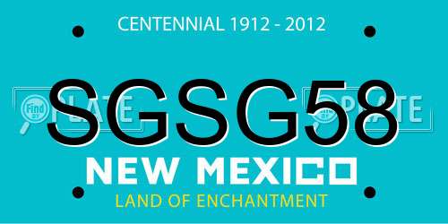 SGSG58 New Mexico License Plate