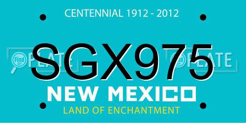 SGX975 New Mexico License Plate