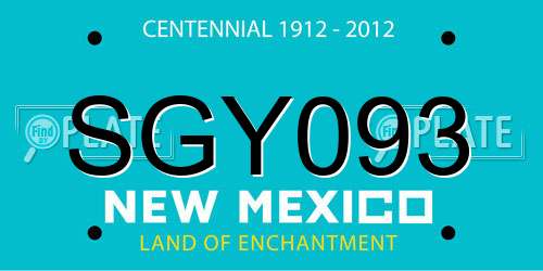 SGY093 New Mexico License Plate