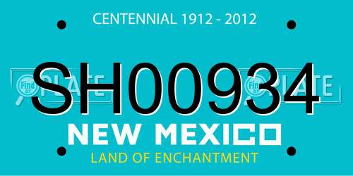 SH00934 New Mexico License Plate